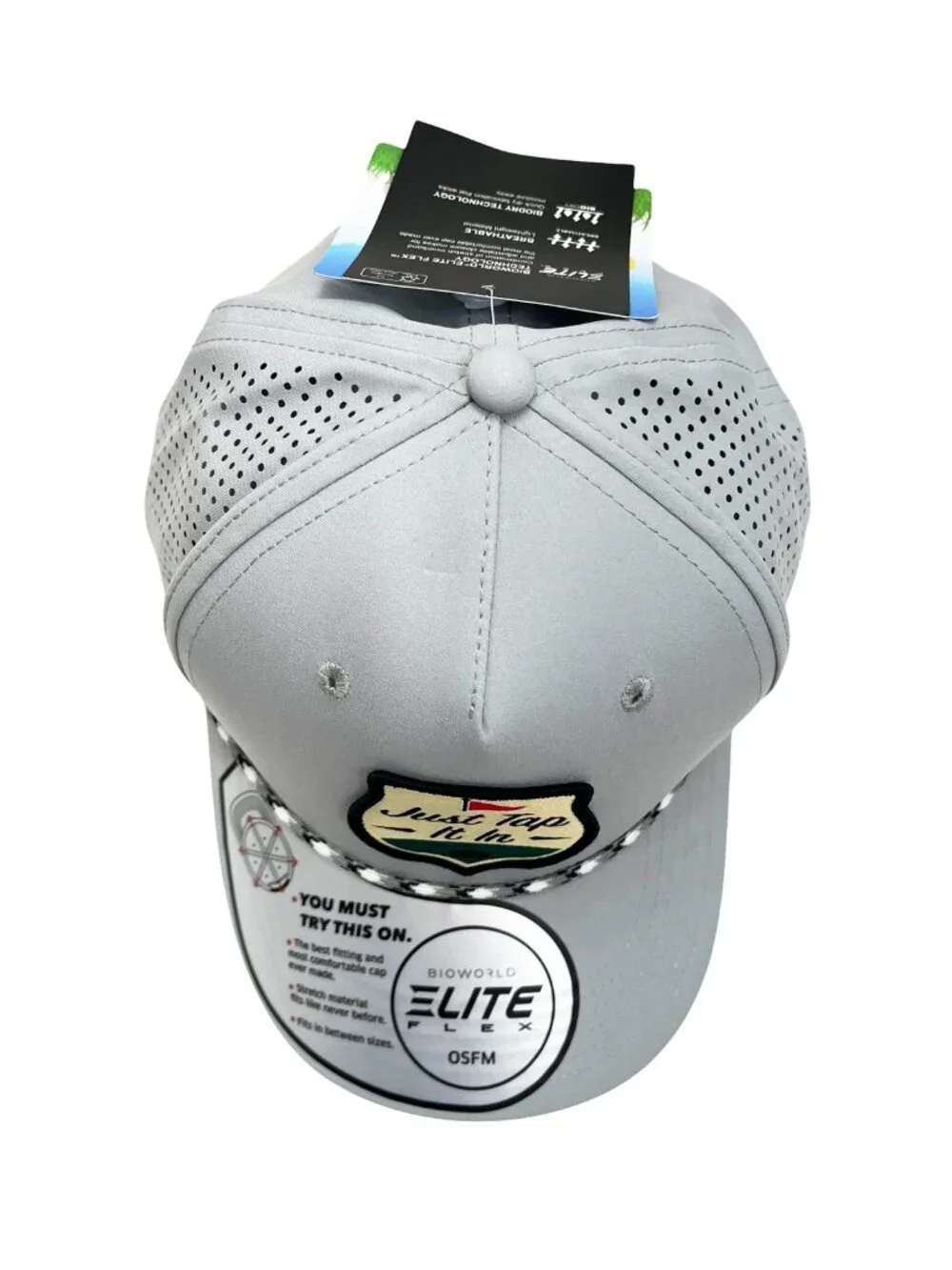 Happy Gilmore Just Tap It In Golf Hat Light Gray NWT